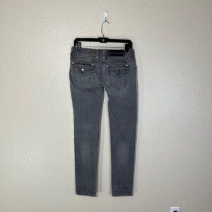 Rock Revival Gray Embellished Celine Skinny Jeans Size 28